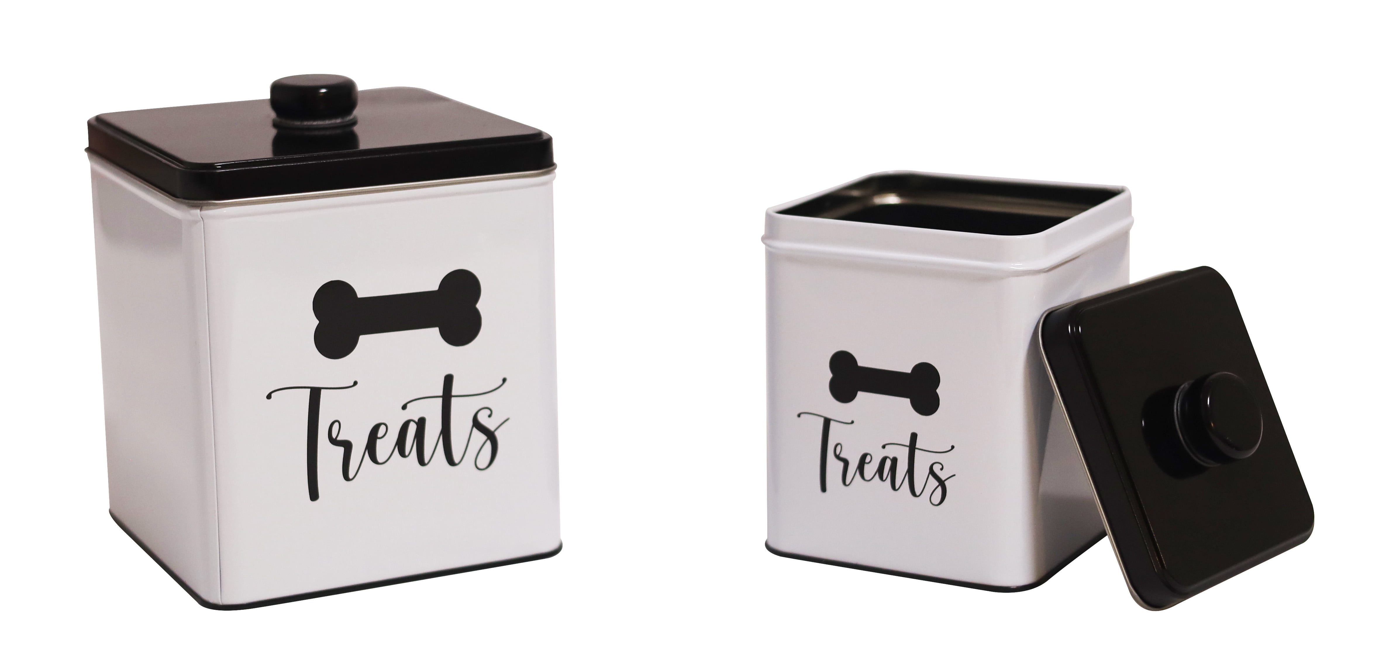 Define Marvelous Large Canister Holder 2 pc Square Storage Tin for Dog Treats Pet Foods Toys More Walmart