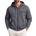 thumbnail image 5 of UVEASISHA Mens Zipper Hoodies Oversized Casual Hooded Sweatshirt Jacket Drop Shoulder Long Sleeve Lightweight Athletic Jackets Loose Fit Workout Clothes Dark Gray S, 5 of 10