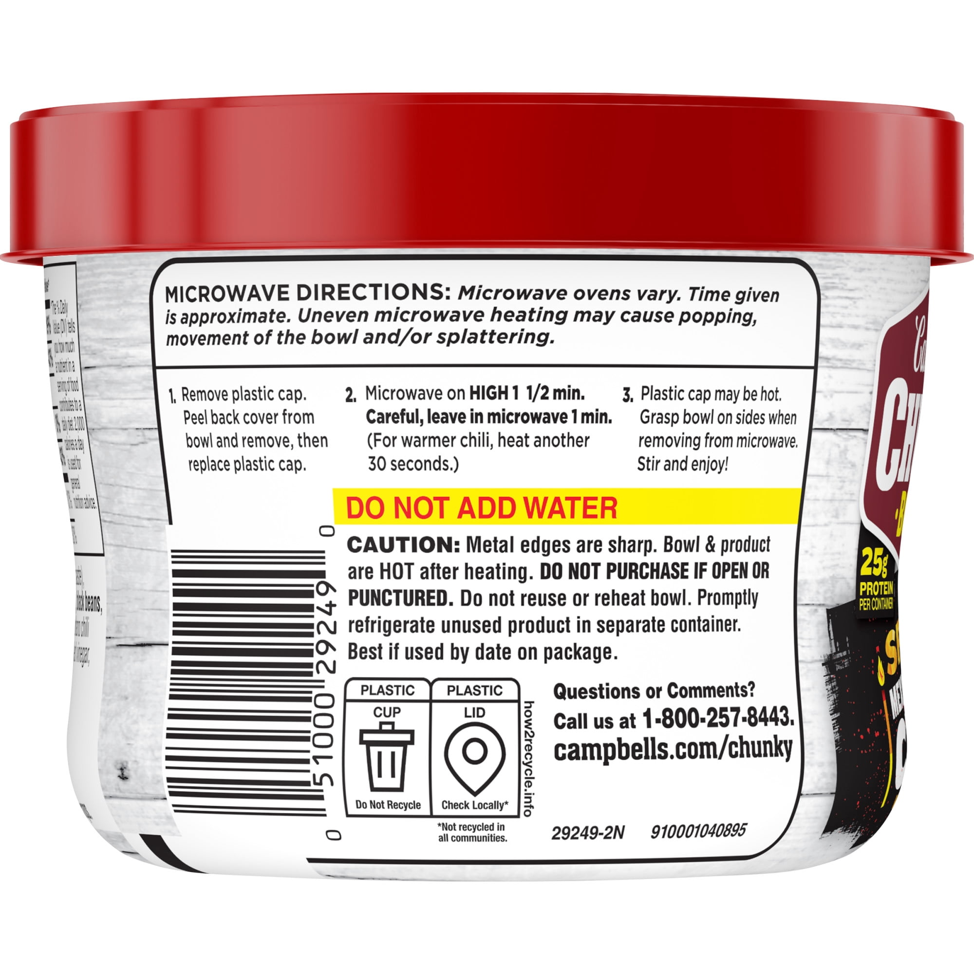 (8 pack) Campbell’s Chunky Spicy Mexican-Style Chili with Beans, 15.25 oz Bowl