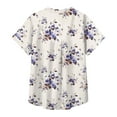 thumbnail image 6 of Women's Short Sleeved Shirt, Daily Fashion Printed Button Top, Chest Pocket Cardigan, 6 of 7