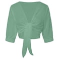 thumbnail image 6 of TGPMGRZ Womens 3/4 Sleeve Sheer Shrug Cardigan Lightweight Mesh Knit Dressy Casual Cover Up, Green, Size XL, 6 of 6