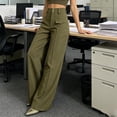 thumbnail image 6 of QQZ High Waist Wide Leg Corduroy Pants For Women, Button Fly Front Seam Casual Palazzo Pants, Office Daily Weekend Outfits, 6 of 8