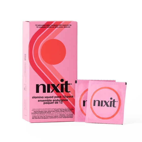 nixit Ultra-Thin Lubricated Latex Condoms, Vegan-Friendly, 12 Pack