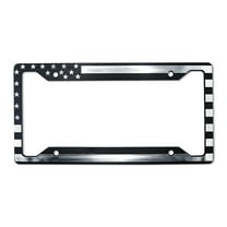 LP Frameworks American Flag (Chrome) 3D Raised License Plate Frame | 1 Pack Car License Plate Cover | Universal US Car License Plate Holder | Auto (Car, Truck and SUV)