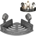 thumbnail image 1 of Triangle Suction Cup Shower Caddy, No-Drill Bathroom Corner Organizer with Hooks, Easy To Install, Heavy-Duty Strong Hold Shower Storage Rack For Bathroom Kitchen (Gray), 1 of 9