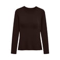 thumbnail image 5 of Nugftut Womens Thermal Tops Fleece Crew Neck Thermal Shirts Long Sleeve Hem Slit Warm Cold Weather Winter Thermal Tops, 5 of 9