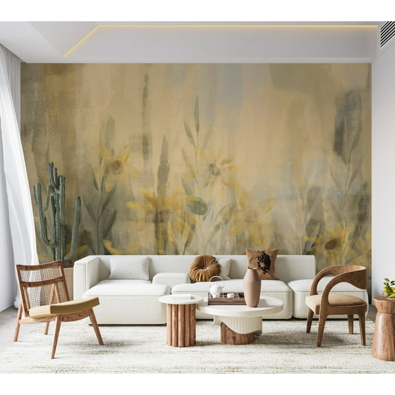 Botanical Wallpaper Wall Mural - A Touch of Summer