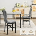 thumbnail image 6 of MIERES Dining Table Set for 4, Modern 5 Piece Dining Table Set, Faux Marble Kitchen Table and 4 Velvet Upholstered Chairs for Apartments, Dining Rooms, Small Spaces, Beige/Gray, 6 of 9