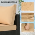 thumbnail image 5 of Phonjoroo 5PCS Patio Furniture Sets All Weather Outdoor Sectional Sofa Manual Weaving Wicker Rattan Outdoor Conversation Set with With Cushion And Glass Table, Khaki, 5 of 7