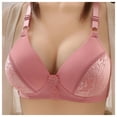 thumbnail image 2 of Meichang Plus Size Bras for Women No Underwire Push Up Bra Racerback Lace T-shirt Bras Full Coverage Breathable Underwear Comfy Supportive Everyday Bras Pink 40C, 2 of 8