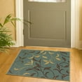 thumbnail image 2 of Ottomanson Leaf Indoor Doormat 2'3" x 3' - Non Slip Low Pile Area Rug for Entryway, Seafoam Green, 2 of 11