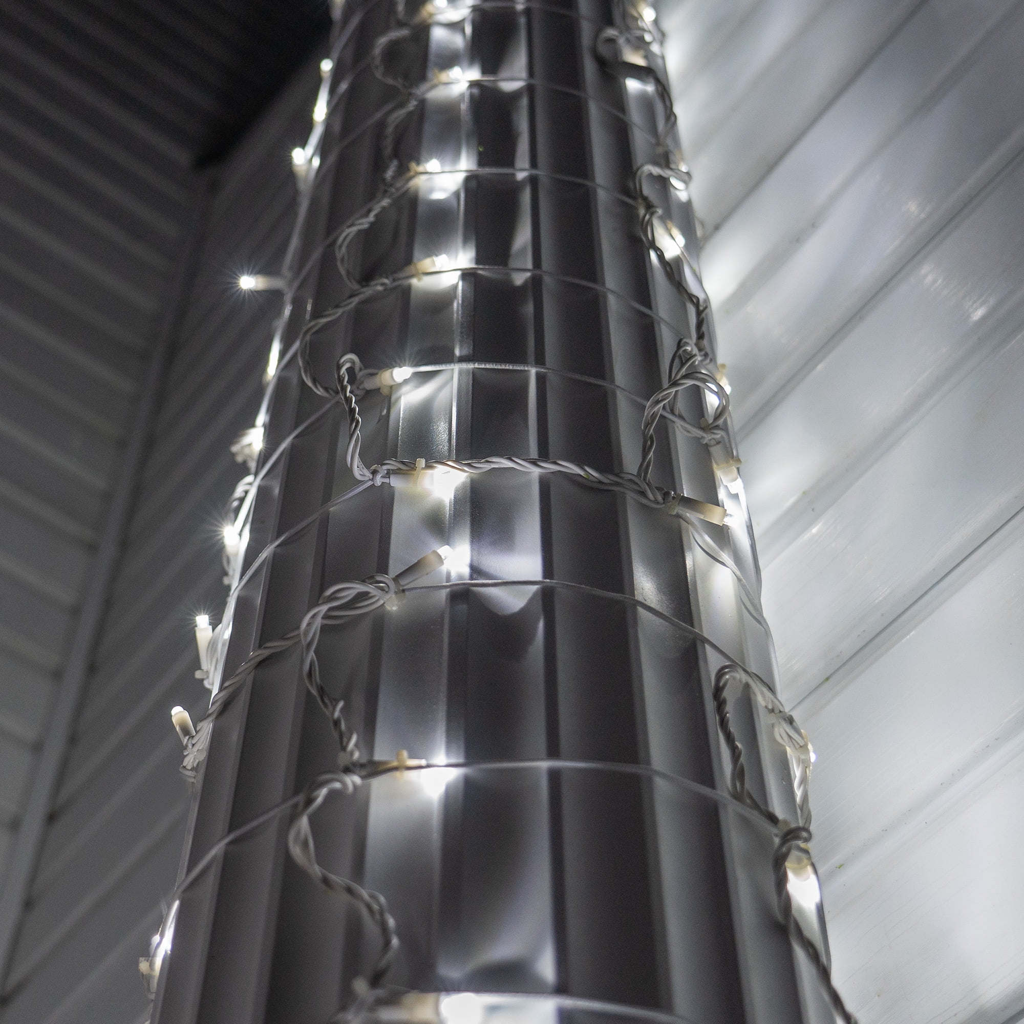 Stretchnet Pro Stretchable Cool White Christmas Net Lights Column Wrap Lights 50 Lights 20 X 45 Net White Wire Walmart Com