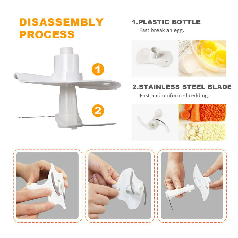 POSAME Mini Food Processor Meat Grinders Electric,Small Kitchen Food  Chopper Vegetable Fruit Cutter Onion Slicer Dicer, Blender and Mincer, with  4-Cup