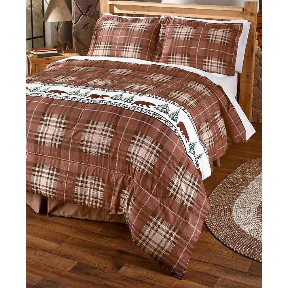 The Lakeside Collection 3Pc. Kodiak Bear Comforter Set Full/Queen