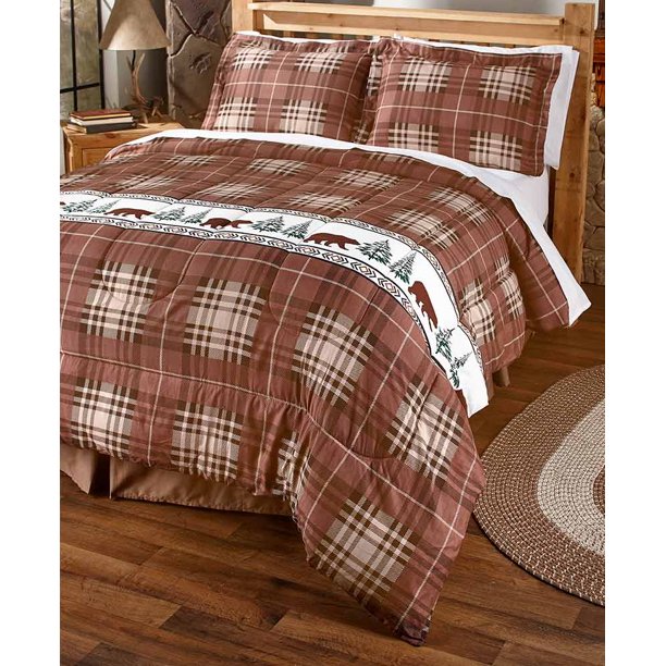 The Lakeside Collection 3Pc. Kodiak Bear Comforter Set Full/Queen