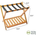 thumbnail image 2 of Smart FENDEE Fully Assembled Luggage Racks with 5 Nylon Straps,Bedroom, Hotel,Honey Oak,Pack of 2, 2 of 7