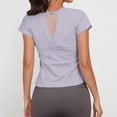 thumbnail image 3 of DuoJiaJ Womens Workout Top, Slim Fit Crew Neck Short Sleeve Activewear Purple L, 3 of 5