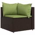 thumbnail image 2 of vidaXL 4 Piece Garden Lounge Set with Cushions Brown Poly Rattan, 2 of 5
