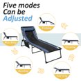 thumbnail image 3 of Devoko 1-Piece Patio Metal Lounge Chairs Folding Adjustable Chaise Chair with Side Bag, Blue, 3 of 7