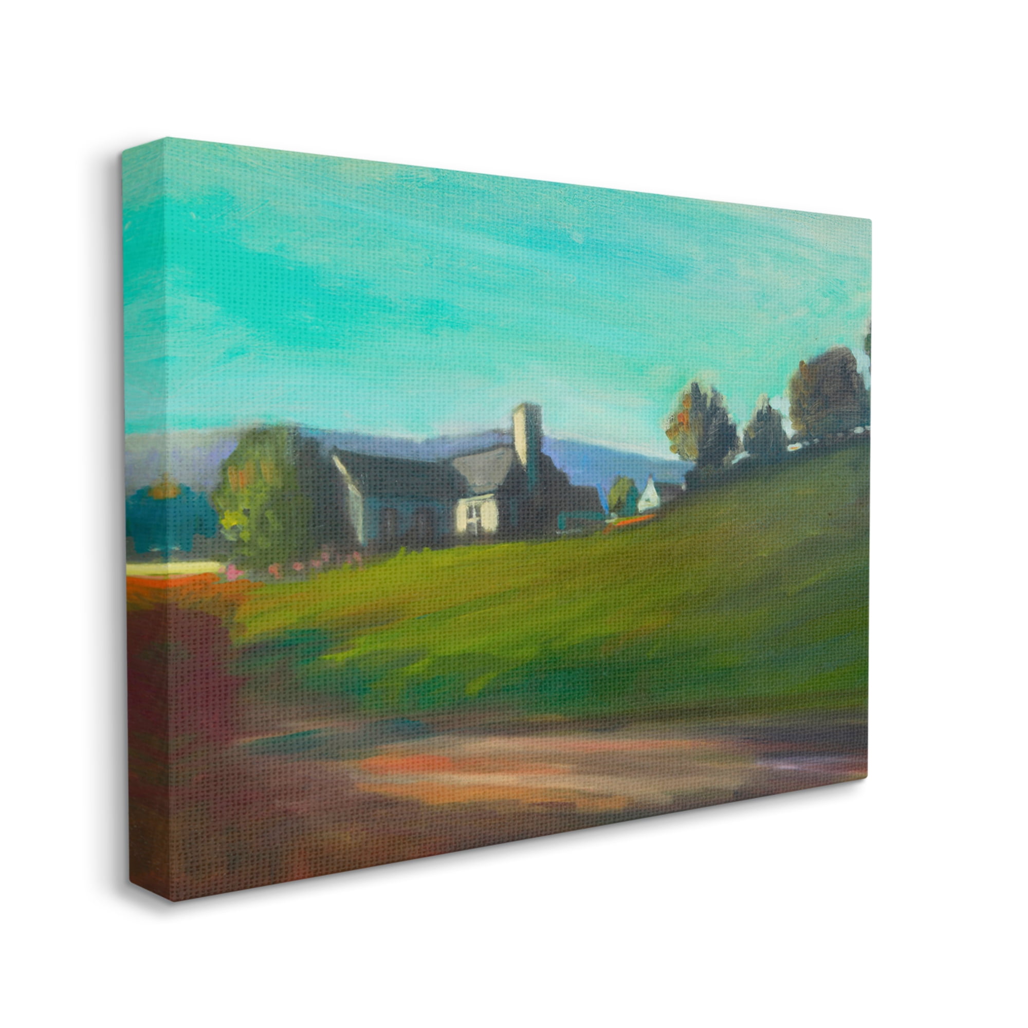 Stupell Industries Rural House Landscape Nature Painting Gallery Wrapped Canvas Print Wall Art, 48 x 36