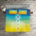 thumbnail image 2 of Ambesonne Yoga Quilted Coverlet 3 Pcs, Body Silhouette in Lotus, King Size, Multicolor, 2 of 2
