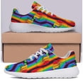 thumbnail image 3 of Rainbow Pride Shoes Men Women Fashion LGBT Sneakers Adult Lightweight Breathable Running Shoes White Size 11.5, 3 of 7