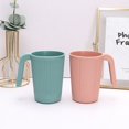 thumbnail image 3 of Taza de paja de trigo, taza para beber con patrón vertical simple, taza para beber para el hogar con asa, taza con cepillo para hacer gárgaras, 3 of 4