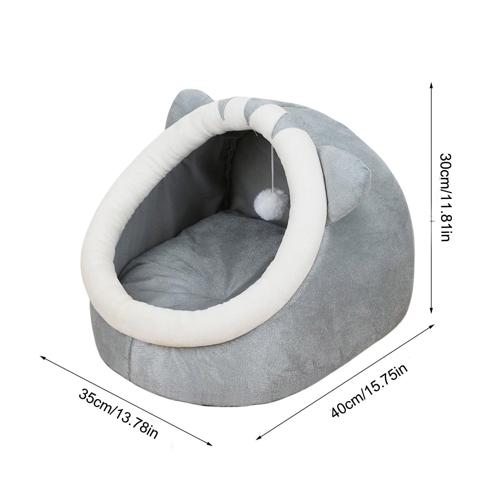 Semi-Closed Cat and Dog Bed, Removable Washable Pet Litter Mat and Kennel Cushion, Plush Warm Flock House for Indoor Cats, Dogs, Kittens, and Puppies, Comfortable Winter Pet Sleeping Pad