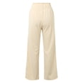 thumbnail image 6 of PMVFHDE Women's High Waist Casual Pants Straight Leg with Pockets Summer Everyday Versatile Comfortable Trousers Beige，M, 6 of 7