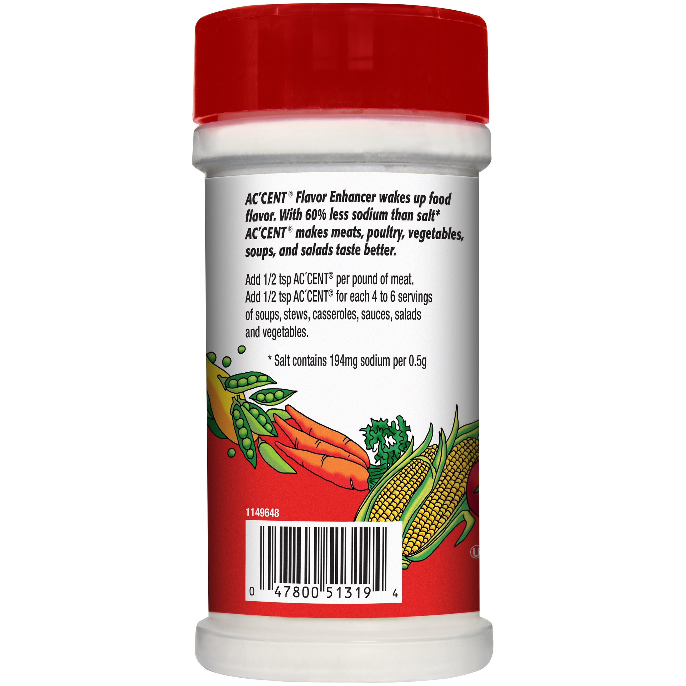 (6 pack) Ac'cent Flavor Enhancer MSG, Kosher, 10 oz