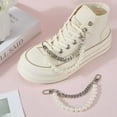 thumbnail image 4 of 2 pc 2Pcs Pearl Tassel Shoelace Charms Shoe Chain Charm Decorations Clips Shoe Jewelry with Swivel Clasps Curb Chain for Women Sneakers Casual Shoes Bag Clothes Keychain DIY Crafts, 4 of 6