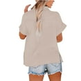 thumbnail image 5 of Outfmvch Linen Blouses for Women,Gauze Tops for Women Casual Summer,Wrap Tops for Women,Gauze Dhirts for Women,Button Up Shirt Women Short Sleeve,Gauze Button Down Shirts for Women Rose Gold 5XL, 5 of 7