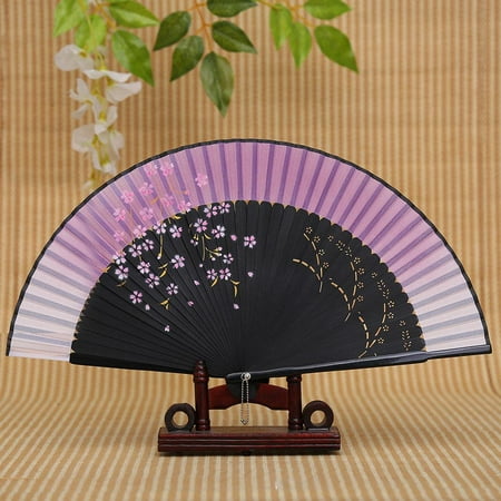 

Folding Fan - 1 PCS Chinese Fan Hand Fans for Women Foldable Silk Bamboo Foldable Fan Hollowed Fringe Hand Fan Foldable Paper Fans for Wedding Dancing Party Home Decoration H 21cm