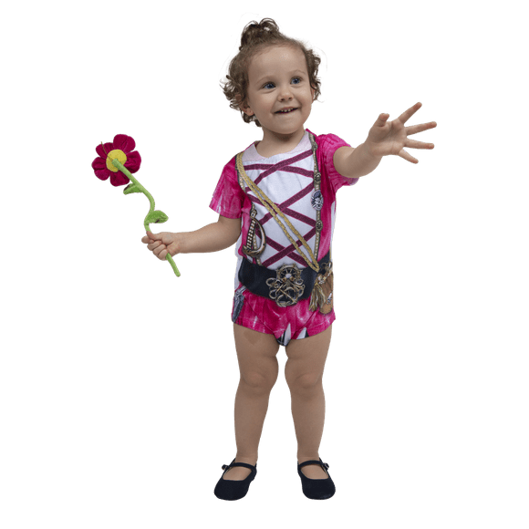 Pañalero sublimada 3D Pirata niña bebé Rev Pirata/color rosa/body niña