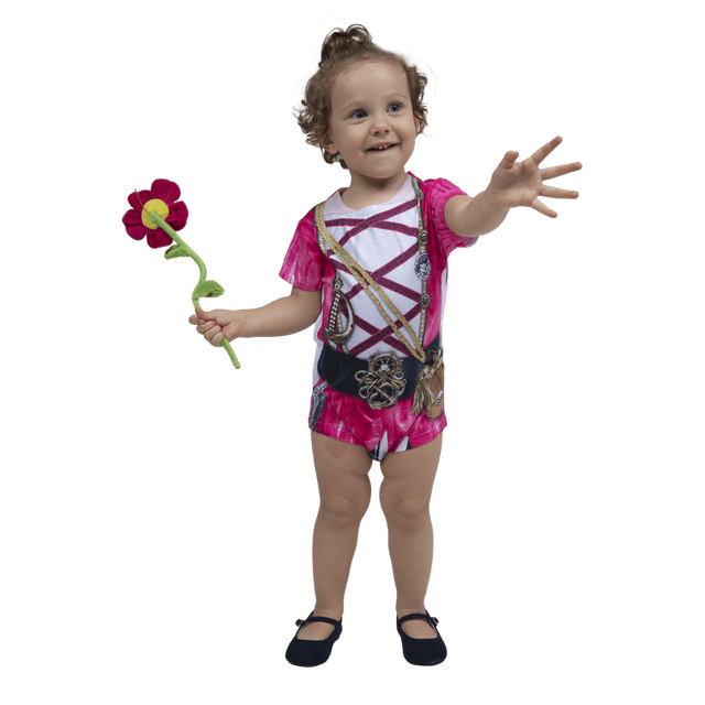 Pañalero sublimada 3D Pirata niña bebé Rev Pirata/color rosa/body niña