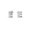 Alphabet Letter E Initial Block Type Stud Earrings Sterling Silver