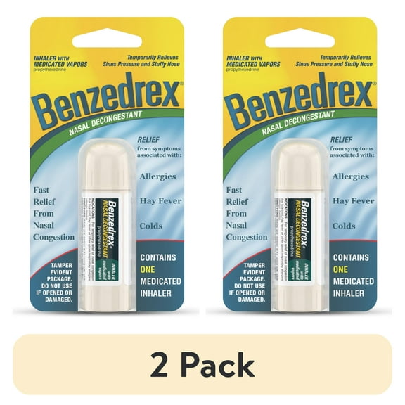 (2 pack) Benzedrex Nasal Decongestant Inhaler With Medicated Vapors