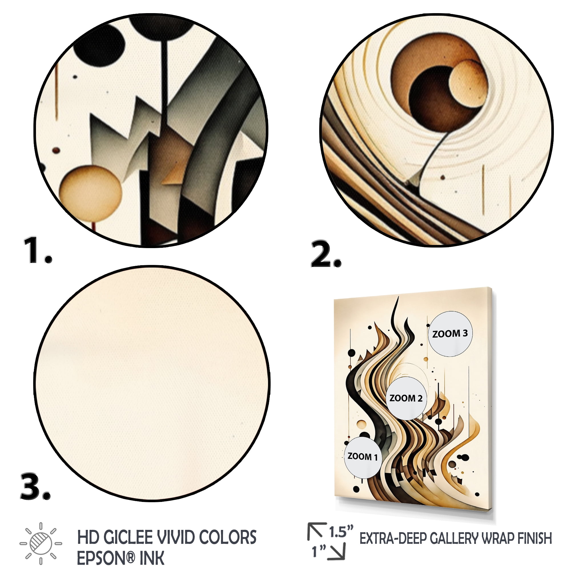 Designart Brown And Black Movement III Canvas Wall Art