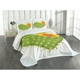 thumbnail image 3 of Ambesonne Cactus Quilted Bedspread Set 3 Pcs, Thorny Opuntia Heart, King Size, Green Yellow Orange, 3 of 5