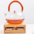 thumbnail image 6 of Dytern Party 1PC Tea Pot Bamboo Base Drawer Design Practical Bamboo Base Heating Base for Home Office Tea Party (Without Candle), 6 of 10