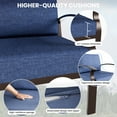 thumbnail image 6 of ALAULM 8-Seat Aluminum Outdoor Patio Furniture Set with Propane Fire Pit Table & 5.1" Thick Cushions, Brown/Navy Blue, 6 of 6