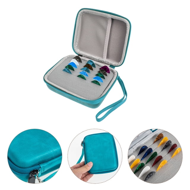 KAKOWELY 1 Set Portable Pick Holder Durable Guitar Accessories with Blue EVA Material