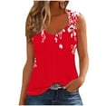 thumbnail image 2 of ALLLIST Spring Tops for Women 2024 Trendy Red V-Neck Sleeveless Graphic Tank Tops Womens Tank Tops S, 2 of 4