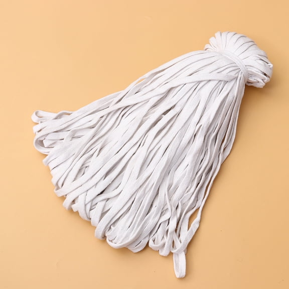HOOWIFFY Thick White Cotton Flat Rope for , Costume, Waistbands, Bag Straps and Craft Projects