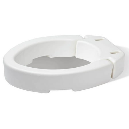 Carex Elongated Raised Toliet Seat, 3 1/2" Height, White, 300 lb Weight Capacity