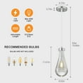 thumbnail image 3 of Modern Glass Pendant Light Kitchen Island Chrome Hanging Light Raindrop Pendant Lights for Dining Room Bedroom Corridor Living Room（2 Pack）, 3 of 7