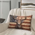 thumbnail image 5 of Naloa Deer American Flag Wall Pillowcase, Throw Pillowcase, Wrinkle-Free, Stain-Resistant with Hidden Zipper for Bedroom Sofa-16"x24", 5 of 6