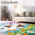 thumbnail image 2 of ODIKA 4'x6' Machine Washable Non-Slip Area Rug, Enchanted Meadow Blossom Artistic Tapestry High Traffic Rug with Pad, Orange, 663398, 2 of 8