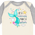thumbnail image 4 of Inktastic Be a Mermaid Make a Splash Blue Mermaid Tail Boys or Girls Long Sleeve Baby Bodysuit, 4 of 5