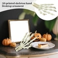 thumbnail image 4 of 2 Pack 3D Printed Skeleton Hands Halloween Decor, Posable Plastic Skeleton, Spooky Hanging Halloween Ornaments for Home, Party, Haunted House Setup, 4 of 6